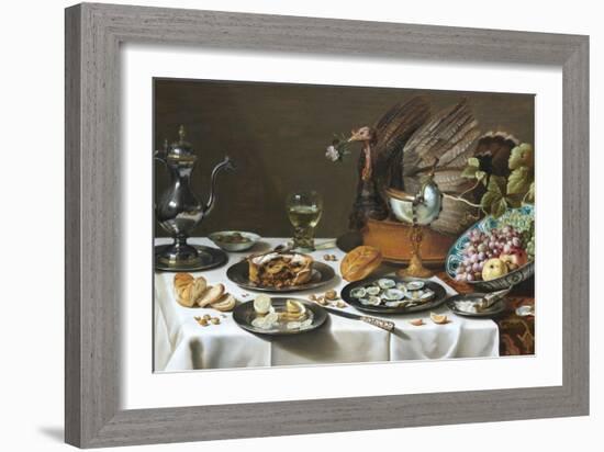 Still Life with Turkey Pie-Pieter Claesz-Framed Giclee Print