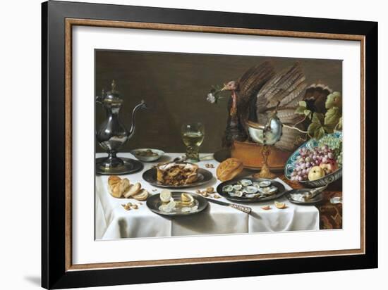 Still Life with Turkey Pie-Pieter Claesz-Framed Giclee Print