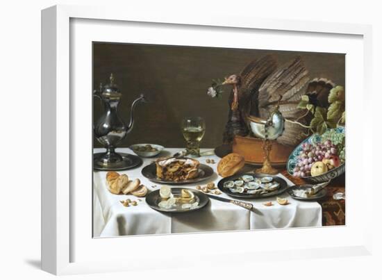 Still Life with Turkey Pie-Pieter Claesz-Framed Giclee Print