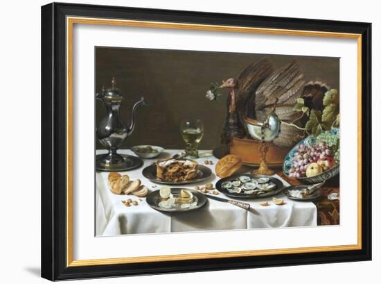 Still Life with Turkey Pie-Pieter Claesz-Framed Premium Giclee Print