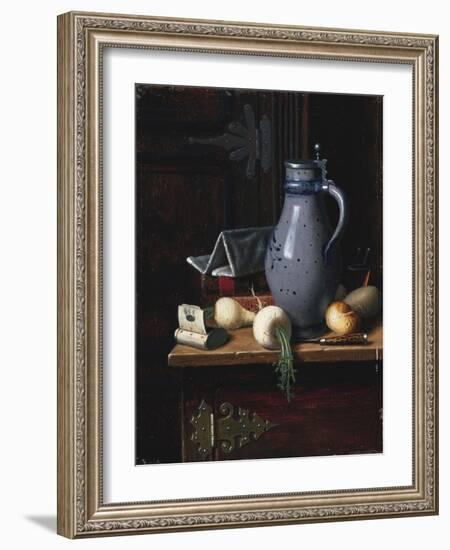 Still Life with Turnips and Beer Stein, 1893-David Gilmour Blythe-Framed Giclee Print