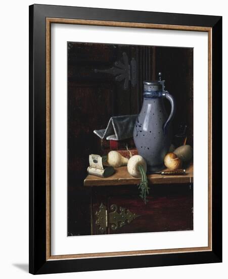 Still Life with Turnips and Beer Stein, 1893-David Gilmour Blythe-Framed Giclee Print
