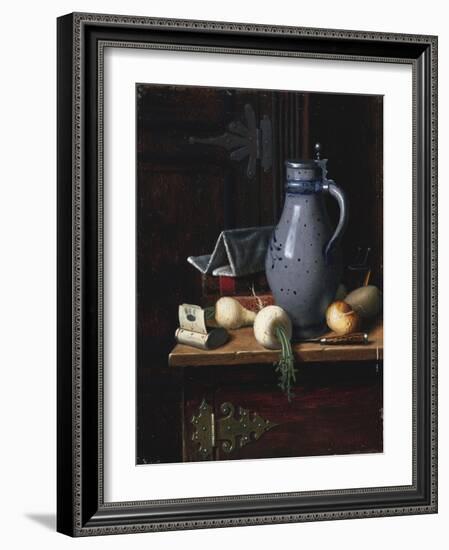 Still Life with Turnips and Beer Stein, 1893-David Gilmour Blythe-Framed Giclee Print