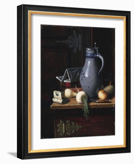 Still Life with Turnips and Beer Stein, 1893-David Gilmour Blythe-Framed Giclee Print
