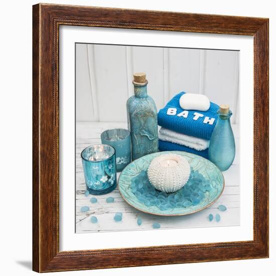 Still Life with Turquoise Objects, Symbol Wellness-Andrea Haase-Framed Photographic Print