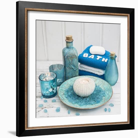 Still Life with Turquoise Objects, Symbol Wellness-Andrea Haase-Framed Photographic Print