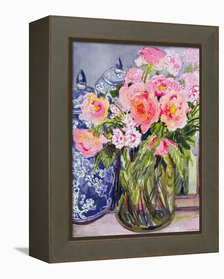 Still Life with Two Blue Ginger Jars-Joan Thewsey-Framed Premier Image Canvas