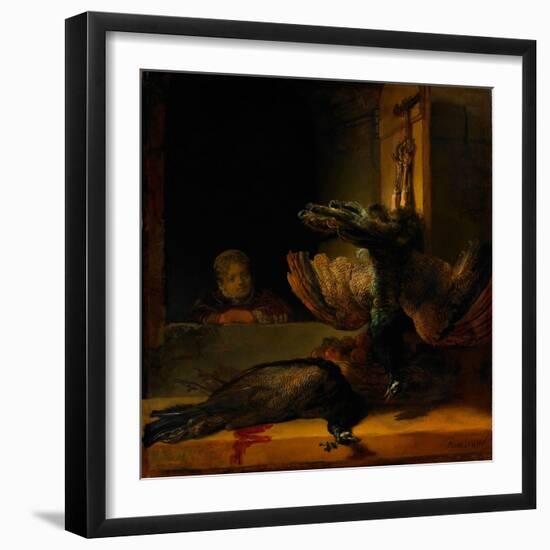 Still Life with Two Peacocks and a Girl, Ca 1639-Rembrandt van Rijn-Framed Giclee Print