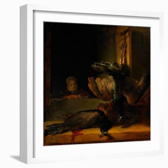 Still Life with Two Peacocks and a Girl, Ca 1639-Rembrandt van Rijn-Framed Giclee Print