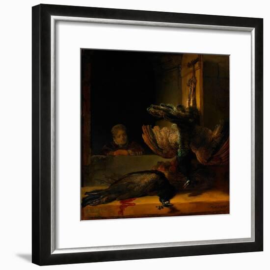 Still Life with Two Peacocks and a Girl, Ca 1639-Rembrandt van Rijn-Framed Giclee Print