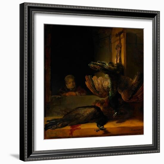 Still Life with Two Peacocks and a Girl, Ca 1639-Rembrandt van Rijn-Framed Giclee Print