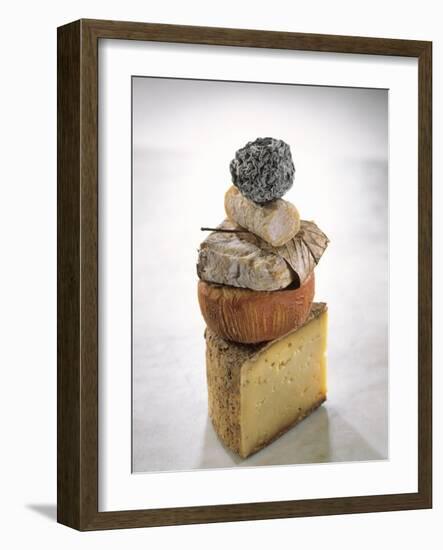 Still Life with Various Types of French Cheese-Nicolas Leser-Framed Photographic Print