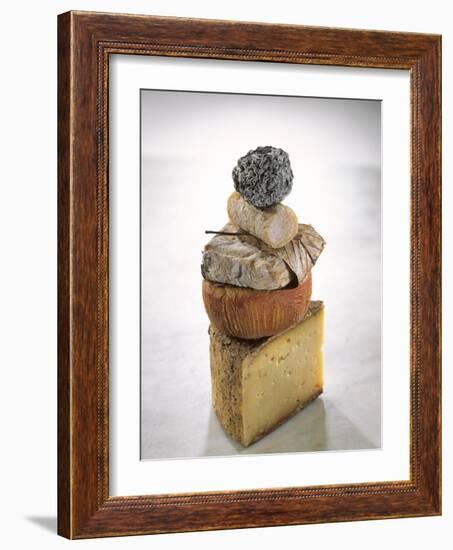 Still Life with Various Types of French Cheese-Nicolas Leser-Framed Photographic Print