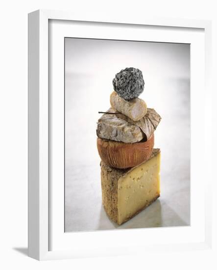 Still Life with Various Types of French Cheese-Nicolas Leser-Framed Photographic Print