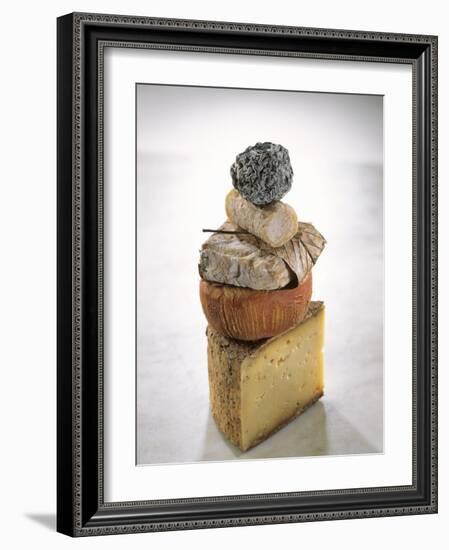 Still Life with Various Types of French Cheese-Nicolas Leser-Framed Photographic Print