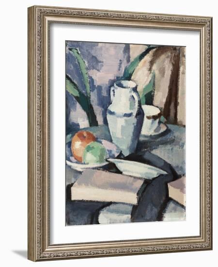 Still Life with Vase and Books-Samuel John Peploe-Framed Giclee Print