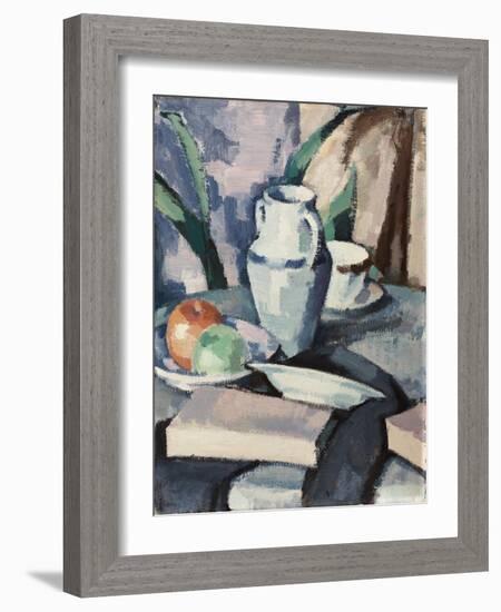 Still Life with Vase and Books-Samuel John Peploe-Framed Giclee Print