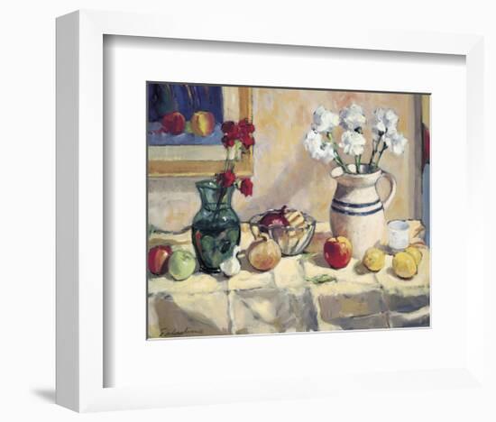 Still Life with Vase and Pitcher-Tony Saladino-Framed Art Print