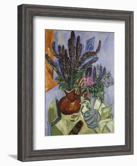 Still Life with Vase of Flowers, 1912-Ernst Ludwig Kirchner-Framed Giclee Print