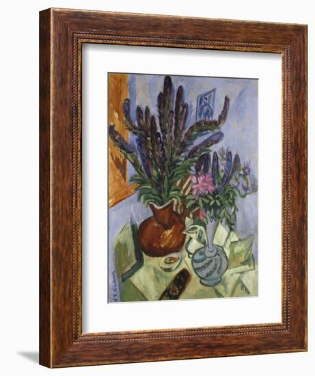 Still Life with Vase of Flowers, 1912-Ernst Ludwig Kirchner-Framed Giclee Print