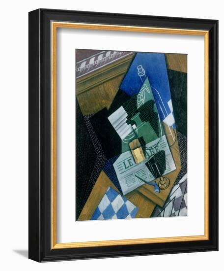 Still Life with Water Bottle, Bottle and Fruit Dish, 1915-Juan Gris-Framed Giclee Print