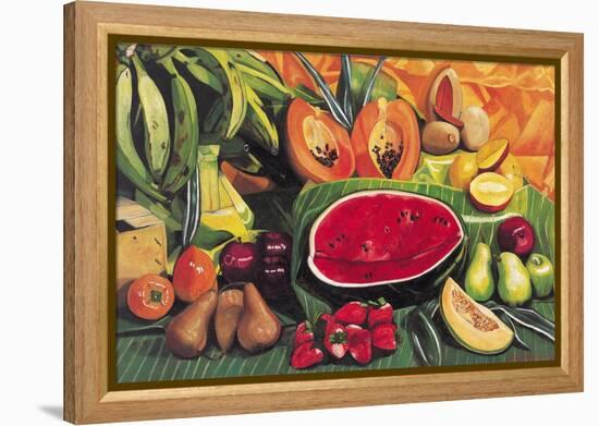 Still Life with Watermelon, 2005-Pedro Diego Alvarado-Framed Premier Image Canvas