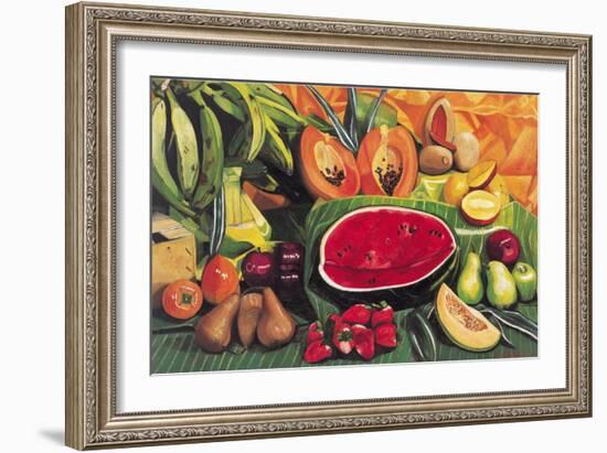 Still Life with Watermelon, 2005-Pedro Diego Alvarado-Framed Giclee Print