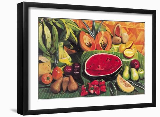 Still Life with Watermelon, 2005-Pedro Diego Alvarado-Framed Giclee Print