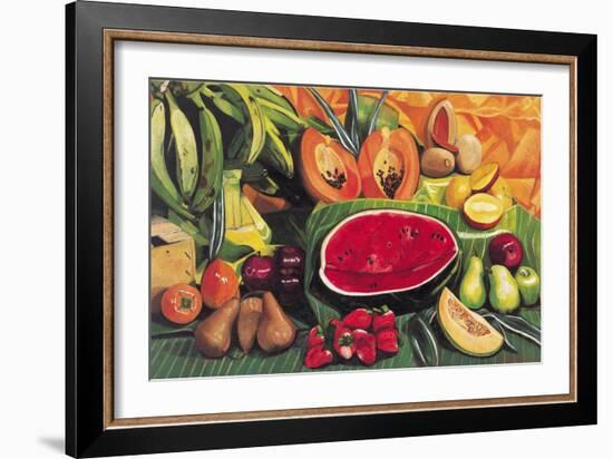 Still Life with Watermelon, 2005-Pedro Diego Alvarado-Framed Giclee Print