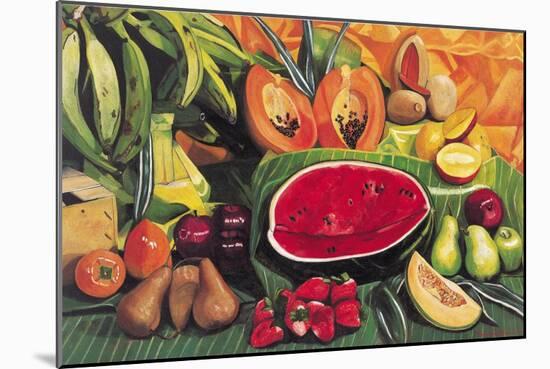 Still Life with Watermelon, 2005-Pedro Diego Alvarado-Mounted Giclee Print