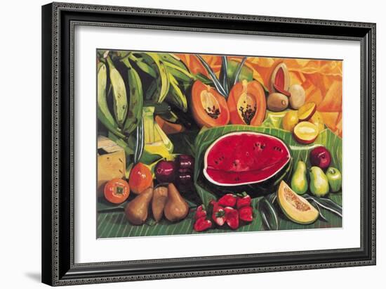 Still Life with Watermelon, 2005-Pedro Diego Alvarado-Framed Giclee Print