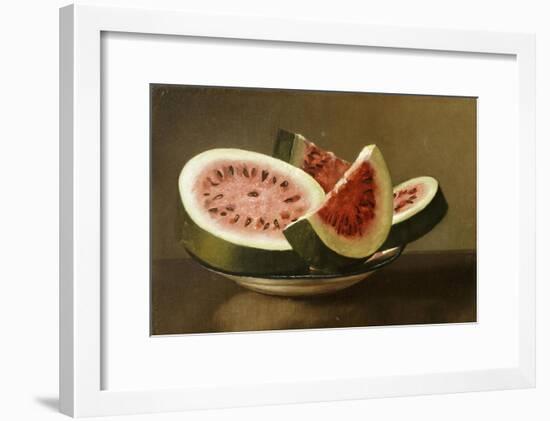 Still Life with Watermelon, American School (19th Century)-null-Framed Giclee Print