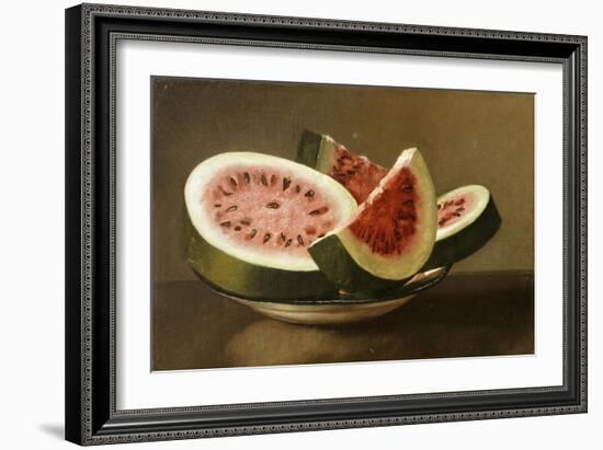 Still Life with Watermelon, American School (19th Century)-null-Framed Giclee Print