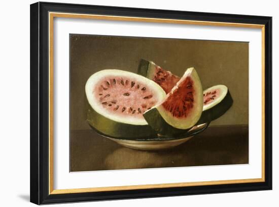 Still Life with Watermelon, American School (19th Century)-null-Framed Giclee Print