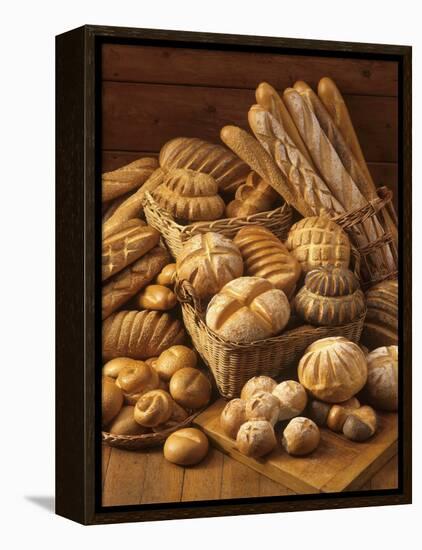 Still Life with White Bread, Bread Rolls & Bread Sticks-Gerrit Buntrock-Framed Premier Image Canvas