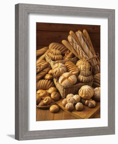 Still Life with White Bread, Bread Rolls & Bread Sticks-Gerrit Buntrock-Framed Photographic Print