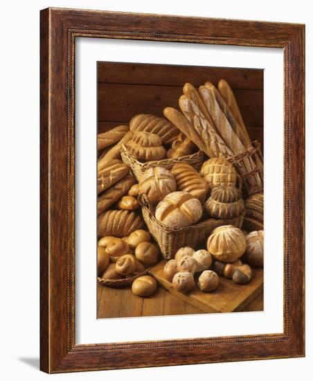 Still Life with White Bread, Bread Rolls & Bread Sticks-Gerrit Buntrock-Framed Photographic Print