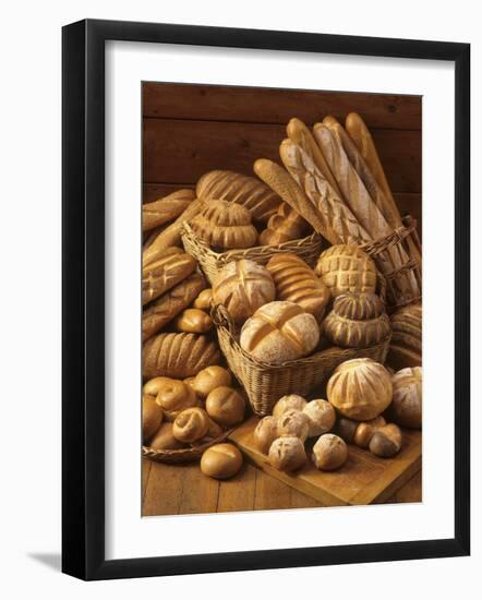 Still Life with White Bread, Bread Rolls & Bread Sticks-Gerrit Buntrock-Framed Photographic Print