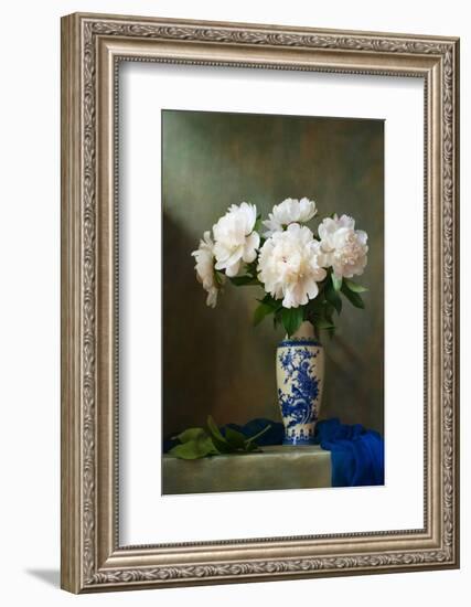 Still Life with White Peonies-martateron-Framed Photographic Print