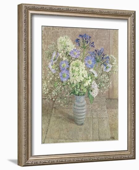 Still Life with White Phlox, Blue Agapanthus and Scabious-Maurice Sheppard-Framed Giclee Print