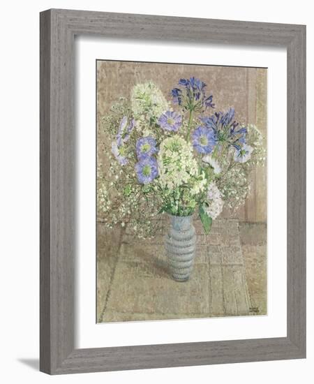 Still Life with White Phlox, Blue Agapanthus and Scabious-Maurice Sheppard-Framed Giclee Print