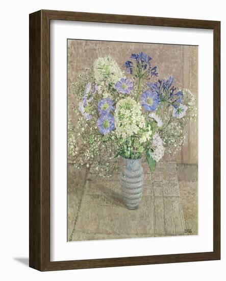 Still Life with White Phlox, Blue Agapanthus and Scabious-Maurice Sheppard-Framed Giclee Print