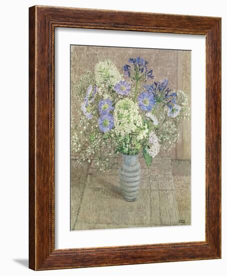 Still Life with White Phlox, Blue Agapanthus and Scabious-Maurice Sheppard-Framed Giclee Print