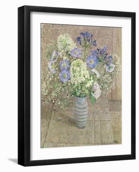 Still Life with White Phlox, Blue Agapanthus and Scabious-Maurice Sheppard-Framed Giclee Print
