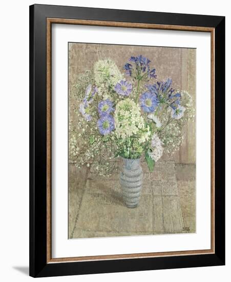 Still Life with White Phlox, Blue Agapanthus and Scabious-Maurice Sheppard-Framed Giclee Print