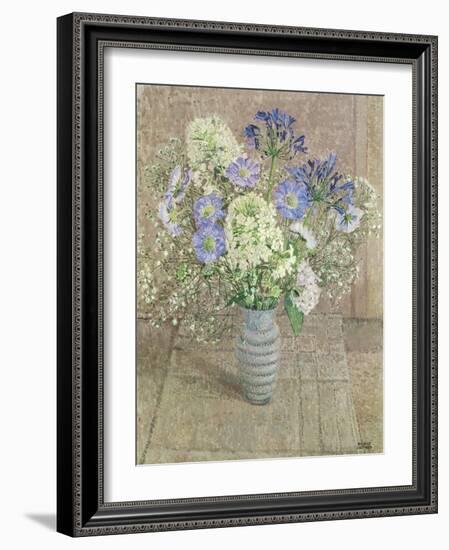 Still Life with White Phlox, Blue Agapanthus and Scabious-Maurice Sheppard-Framed Giclee Print