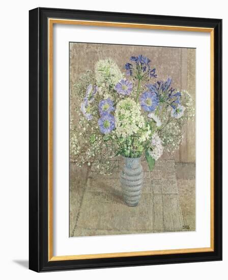 Still Life with White Phlox, Blue Agapanthus and Scabious-Maurice Sheppard-Framed Giclee Print