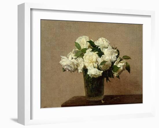 Still Life with White Roses, 1885-Henri Fantin-Latour-Framed Giclee Print