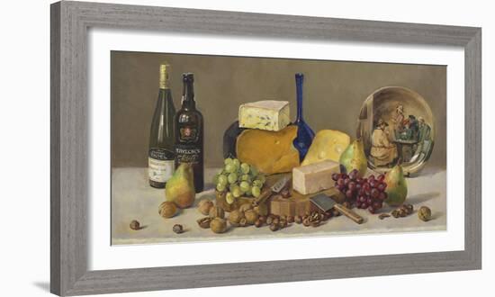 Still Life With Wine And Cheese-Valeriy Chuikov-Framed Giclee Print