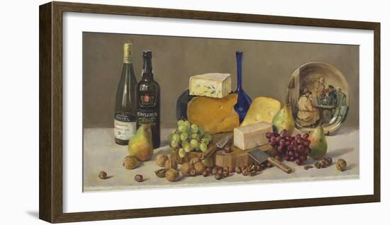 Still Life With Wine And Cheese-Valeriy Chuikov-Framed Giclee Print